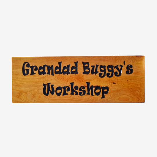 Macrocarpa 'Grandad Buggy's Workshop' Sign